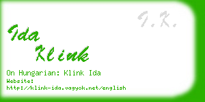 ida klink business card